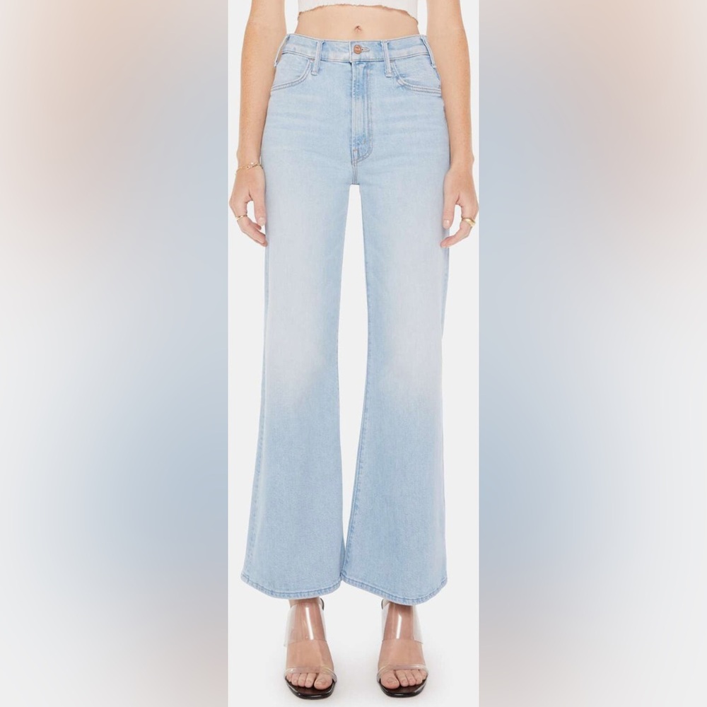 MOTHER The Hustler Roller Flood Wide Leg Jeans (Damaged)